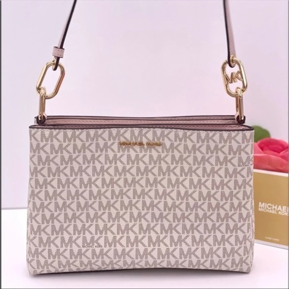 Michael Kors Trisha Medium Logo Crossbody Bag - Picture 2 of 15